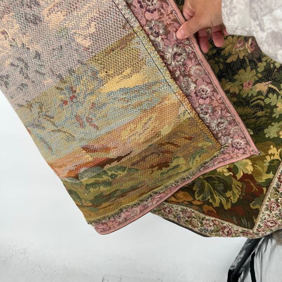 Vintage Italian Tapestry Nobel Pastorale Francois Boucher Courting Couple - Picture 10 of 14